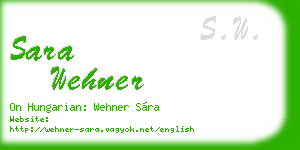 sara wehner business card