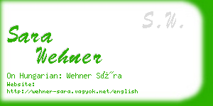 sara wehner business card